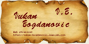 Vukan Bogdanović vizit kartica